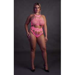 Ouch! Glow Body à encolure grecque Rose Fluo